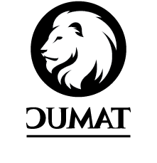 One-color Vertical TAMUC logo with lion icon on light background.